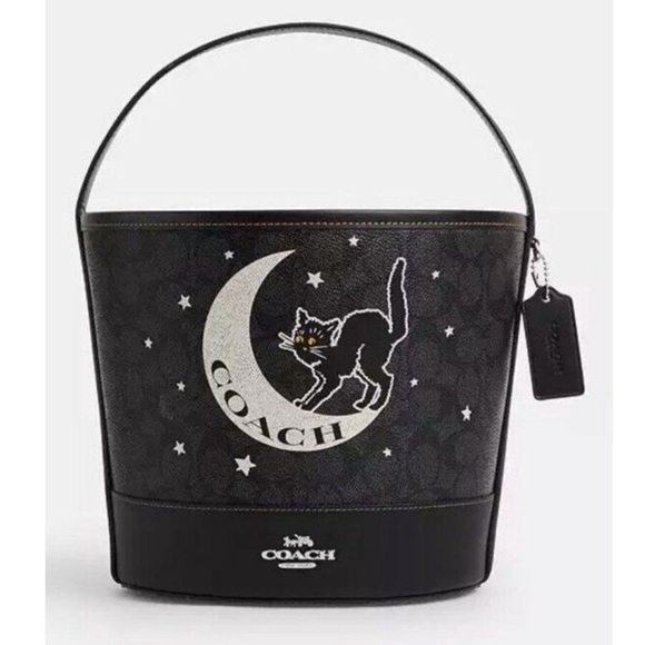 Coach Trick Or Treat Bucket In Signature Canvas With Halloween Graphic CW536 - Picture 1 of 15